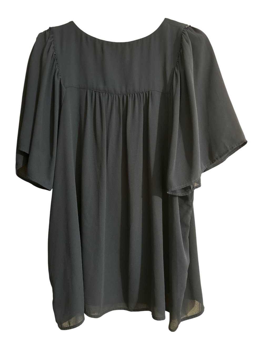 Loft Navy V-Neck Flutter Sleeve Top - Picture 3 of 4